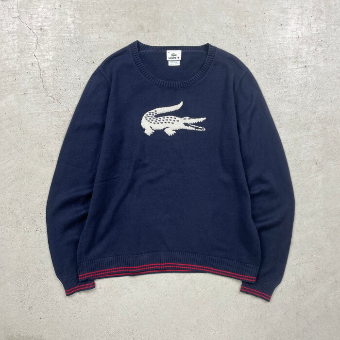 LACOSTE ラコステ コットンニットセーター メンズM-L相当 レディース_画像1