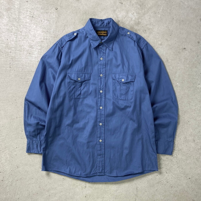 90年代 Eddie Bauer エディーバウアー サファリシャツ 長袖シャツ コットンツイル メンズXL相当