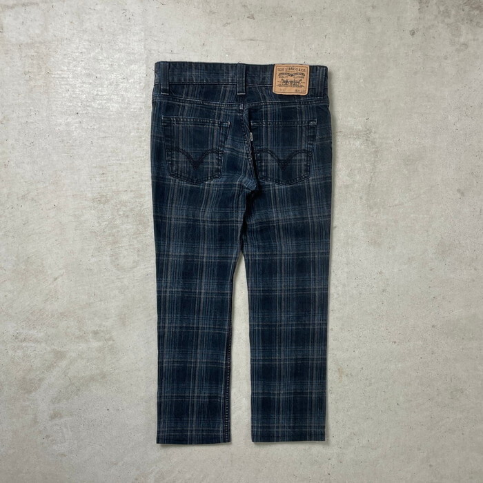 00年代 Levi's ユーロリーバイス 511 コットンチェックパンツ スリムストレート メンズW31_画像4