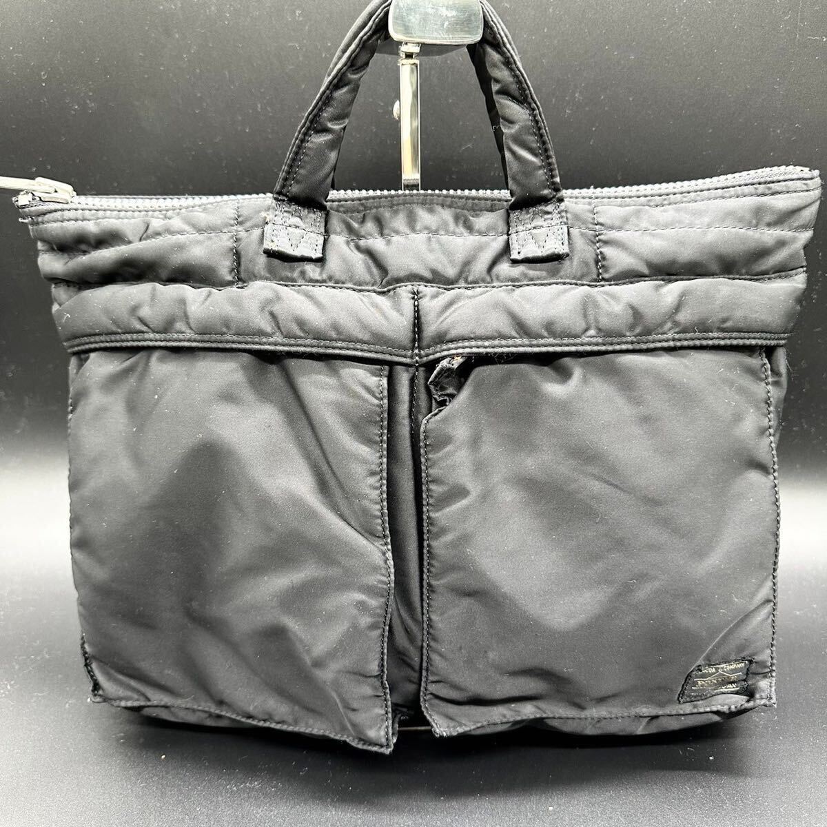  beautiful goods *PORTER TANKER Poe tartan car handbag black black nylon business book kind bag bag Yoshida bag A4 men's briefcase 