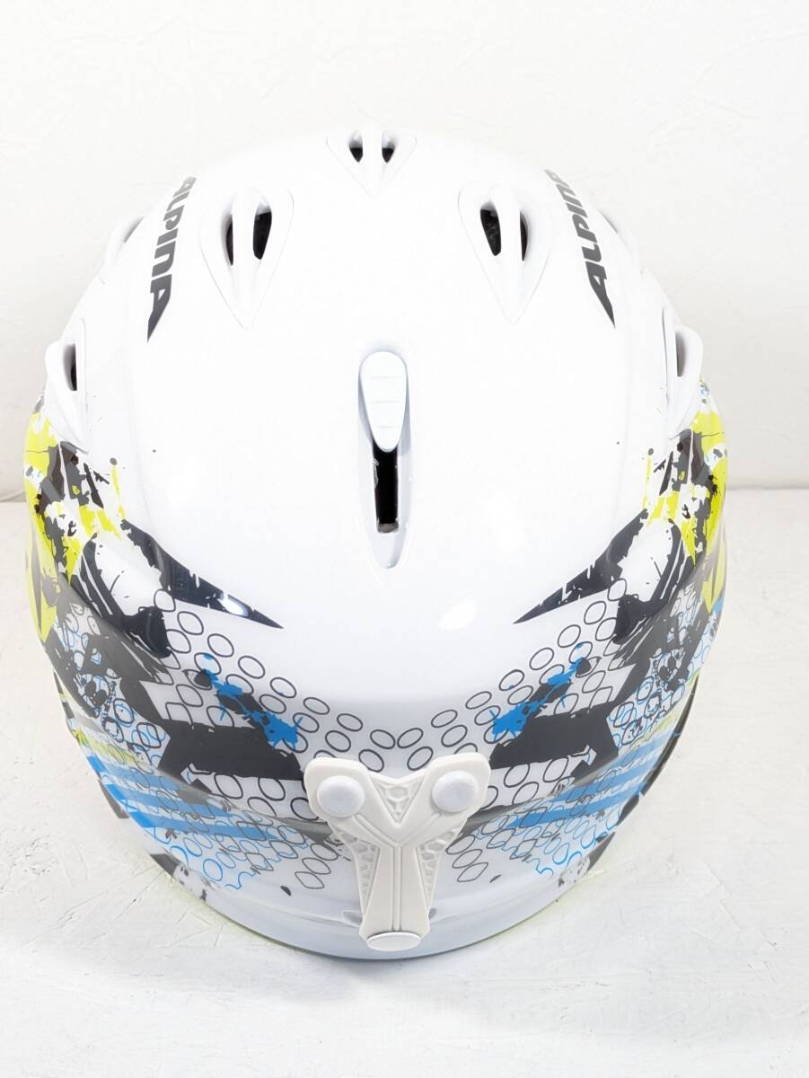Y7375 ALPINA アルピナ ヘルメット キッズスノーヘルメット 白 ダイヤル式/頭囲51-55cm スキー スノーボードの画像4