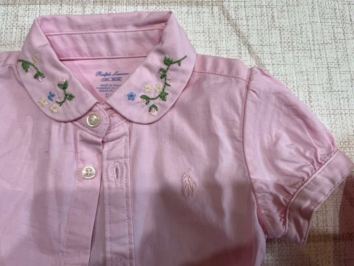 ラルフローレン　ワンピース　ドレス　ピンク　12m 80 ブルマ付き 刺繍
