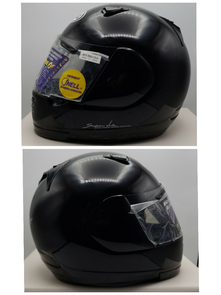 Arai HELMET ラパイドOr  57-58cm アライヘルメット ブラック 黒 フルフェイスヘルメット 箱・取説付き バイク【120n371】の画像3