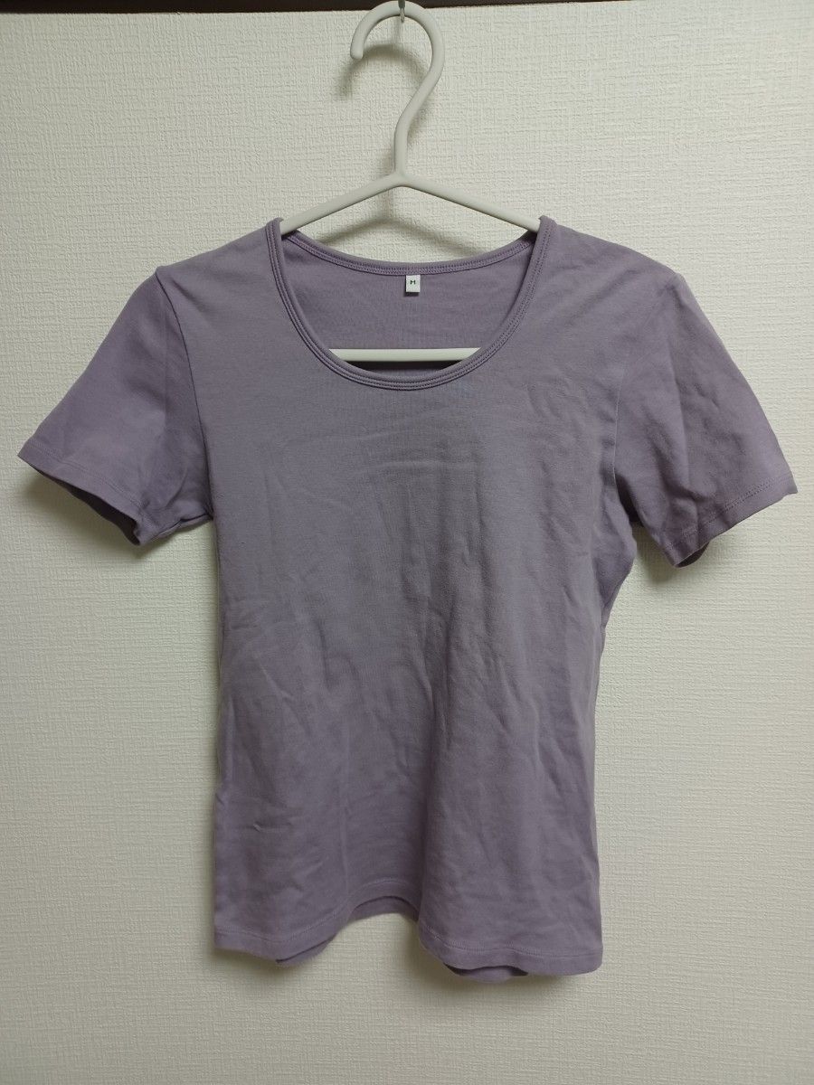 MUJI  半袖Tシャツ Msize ラベンダー