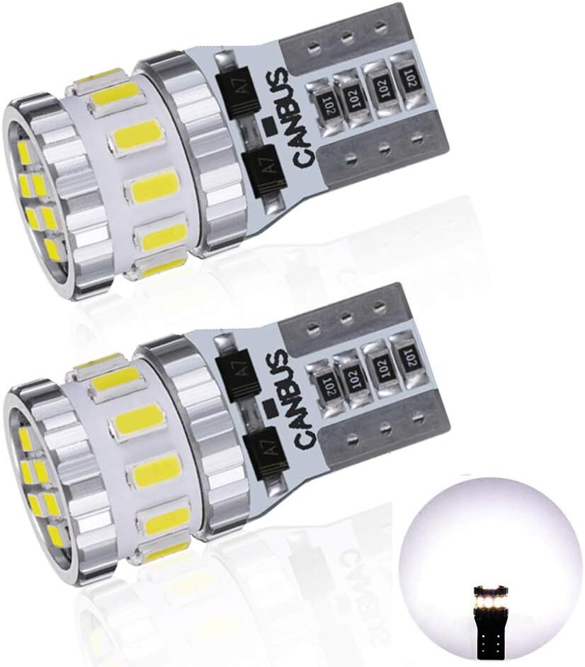 T10 LED ホワイト 爆光 2個 キャンセラー内蔵 LED T10 車検対応 3014LEDチップ18連 12V 車用 ポジシ_画像1