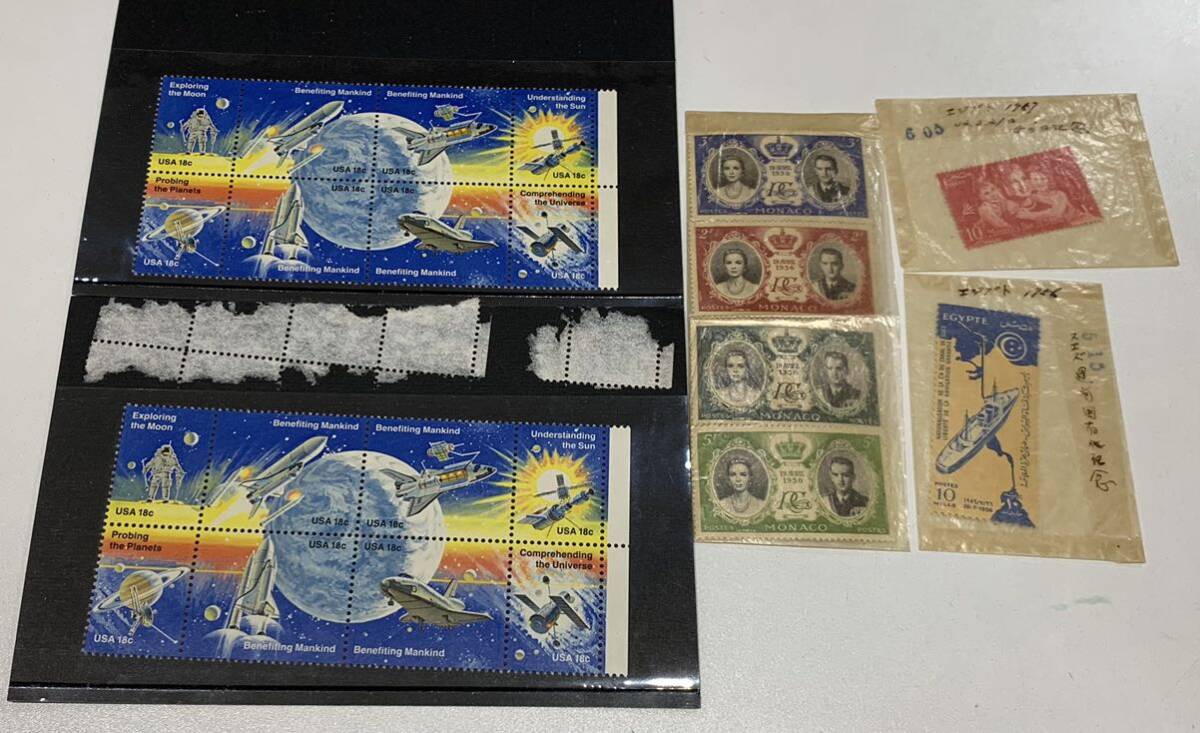 6127 外国切手 コレクション アメリカ スペースシャトル モナコ 1956 グレースケリー エジプト 1956 スエズ運河 1957 母の日記念の画像1