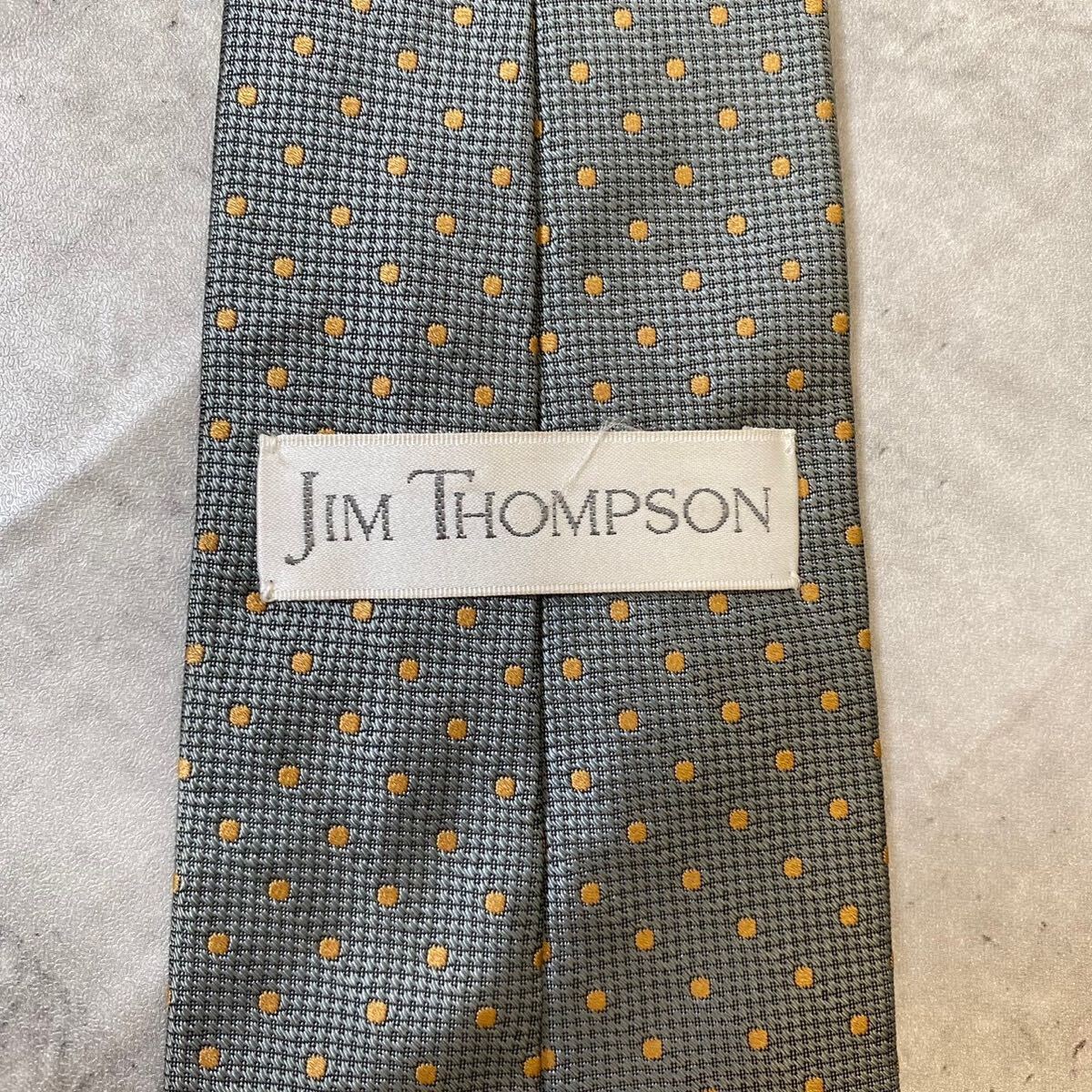 JIM THOMPSON ジム・トンプソン　ネクタイ シルク ドットビジネス　グレー系　メンズ　G74