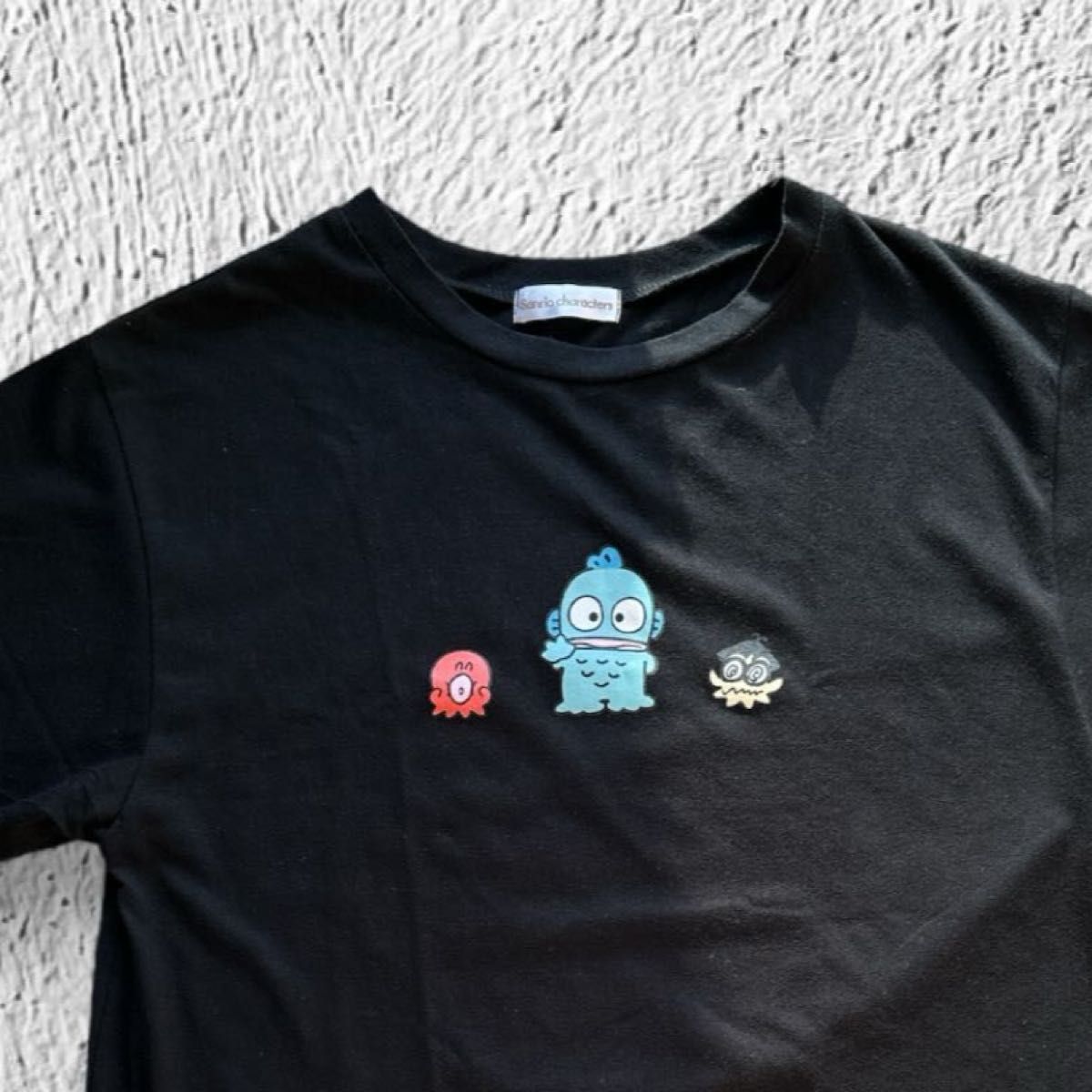 ハンギョドン　サンリオ　Tシャツ　半袖　ブラック　黒　カットソー　m プリント　