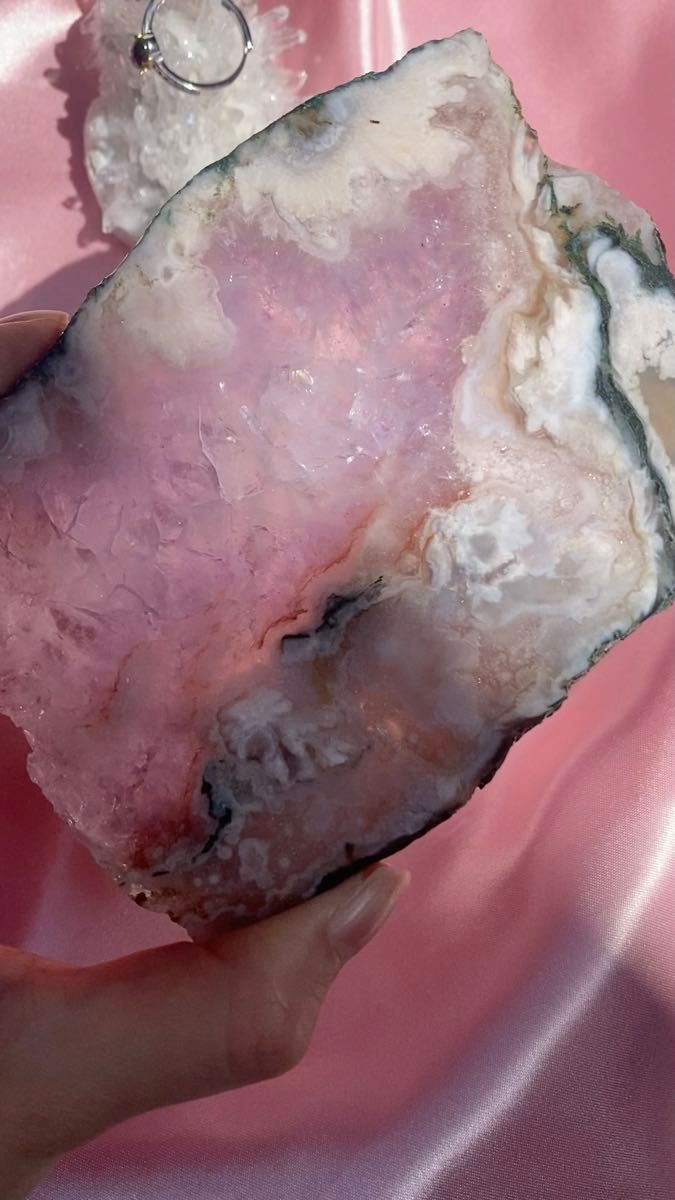 在庫処分セール アメジスト桜瑪瑙共生 プレート