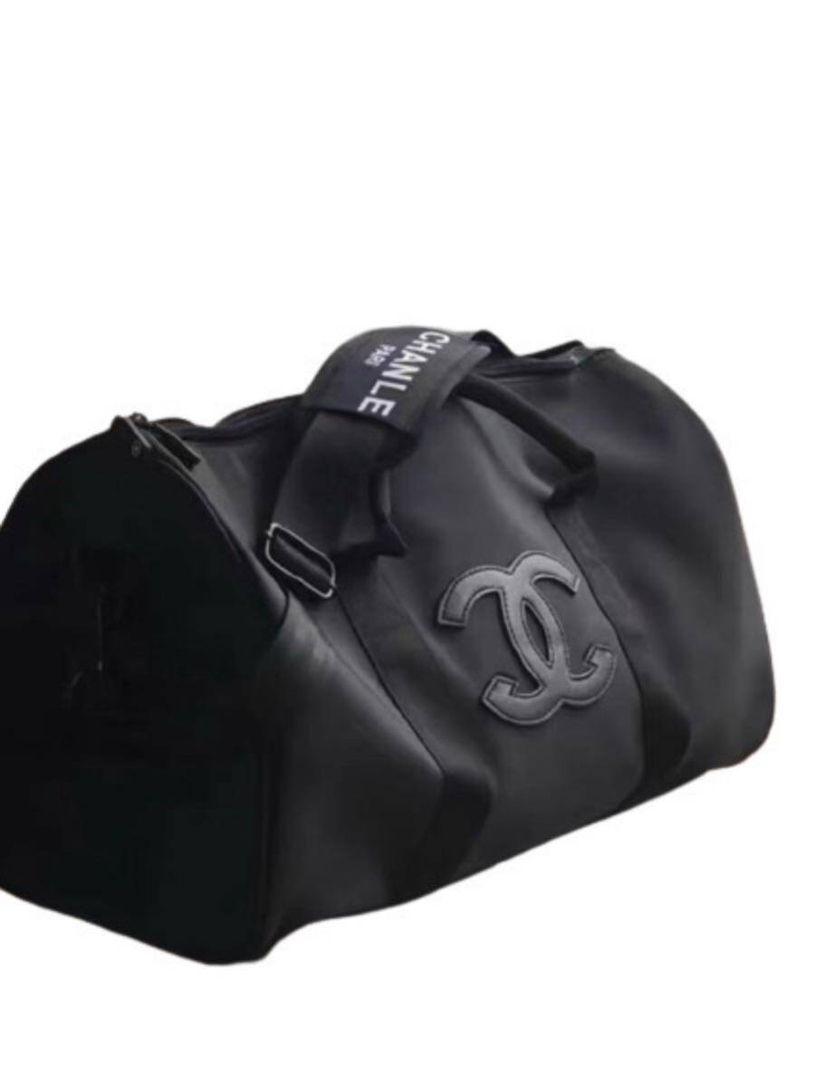 【未使用】 シャネル ノベルティ 非売品 CHANEL 旅行バッグ ボストンバッグ ショルダー付き 1泊 2泊 大容量 メンズ レディース ブラックの画像1