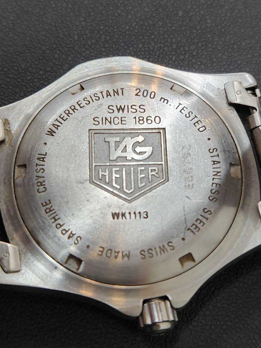不動 タグホイヤー WK1113 プロフェッショナル200m QZ デイト 青文字盤 メンズ腕時計_画像6