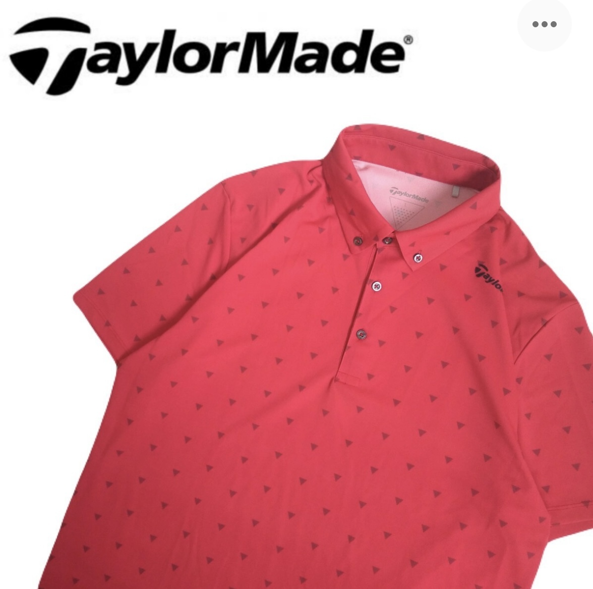 着用少 極美品 近年新作 Taylor Made 吸水速乾 ストレッチ 総柄 半袖ポロシャツ メンズL テーラーメイド ゴルフウェア _画像1