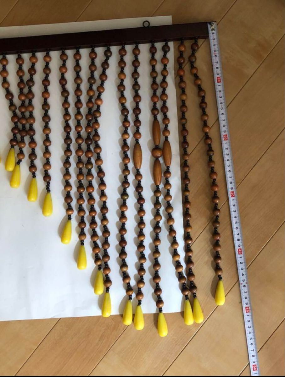 珠のれん 木玉暖簾 昭和レトロ レトロポップ 当時物 ショート 珠のれん 木玉暖簾 昭和レトロ レトロポップ 当時物 ショート