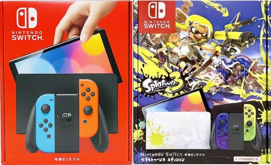 【新品未開封】２台セット 任天堂 Nintendo Switch 有機ELモデル ネオンブルー+スプラトゥーン3 本体 ニンテ ンドースイッチ【送料無料】の画像1