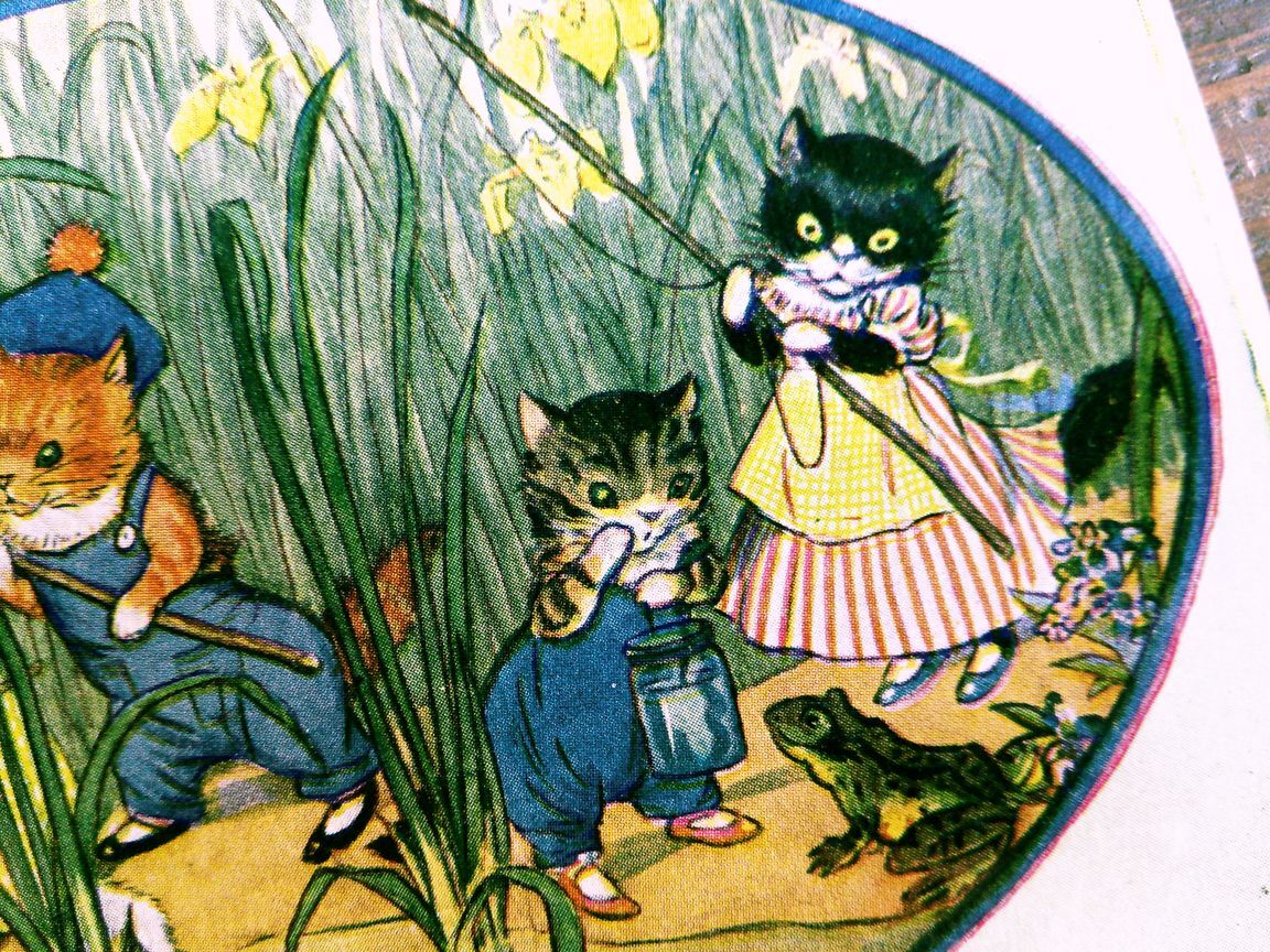 Molly Brett (9)◆N12 動物 猫 ねこ ネコ 子供 イラスト アンティークポストカード ビンテージ 外国絵葉書イギリスの画像5