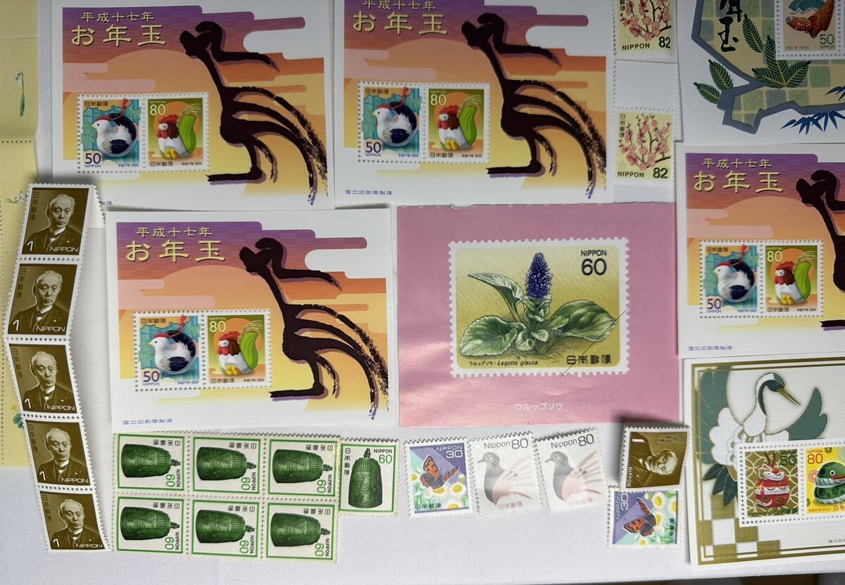日本郵便 コレクション 小型シート 消印 バラ 切手　大量　まとめ　額面約10304円分　テレフォンカード2枚　はがき_画像5