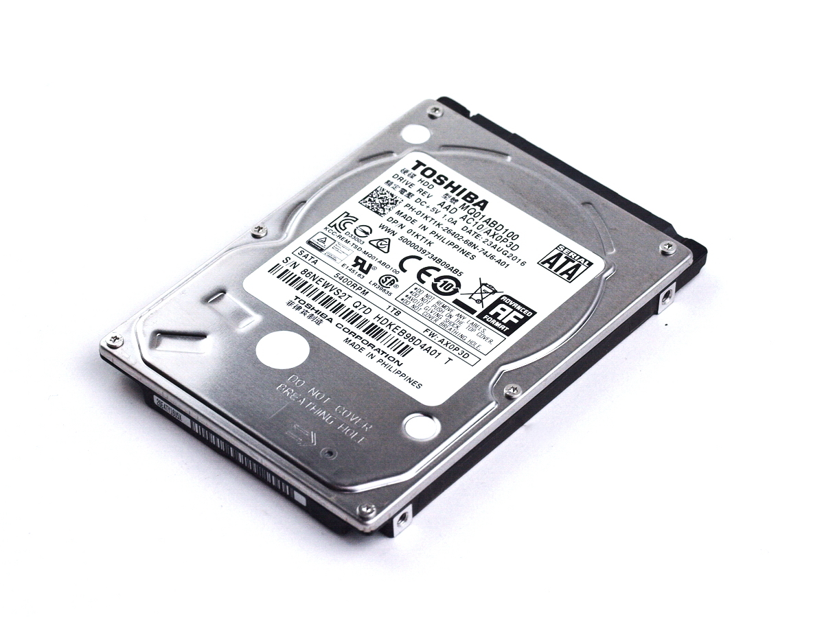 送料無料 使用少！95時間【動作確認済 S・M・A・R・T値正常 中古1.0TB （1,000GB）】 2.5インチSATA HDD 東芝（TOSHIBA）製MQ01ABD100の画像1