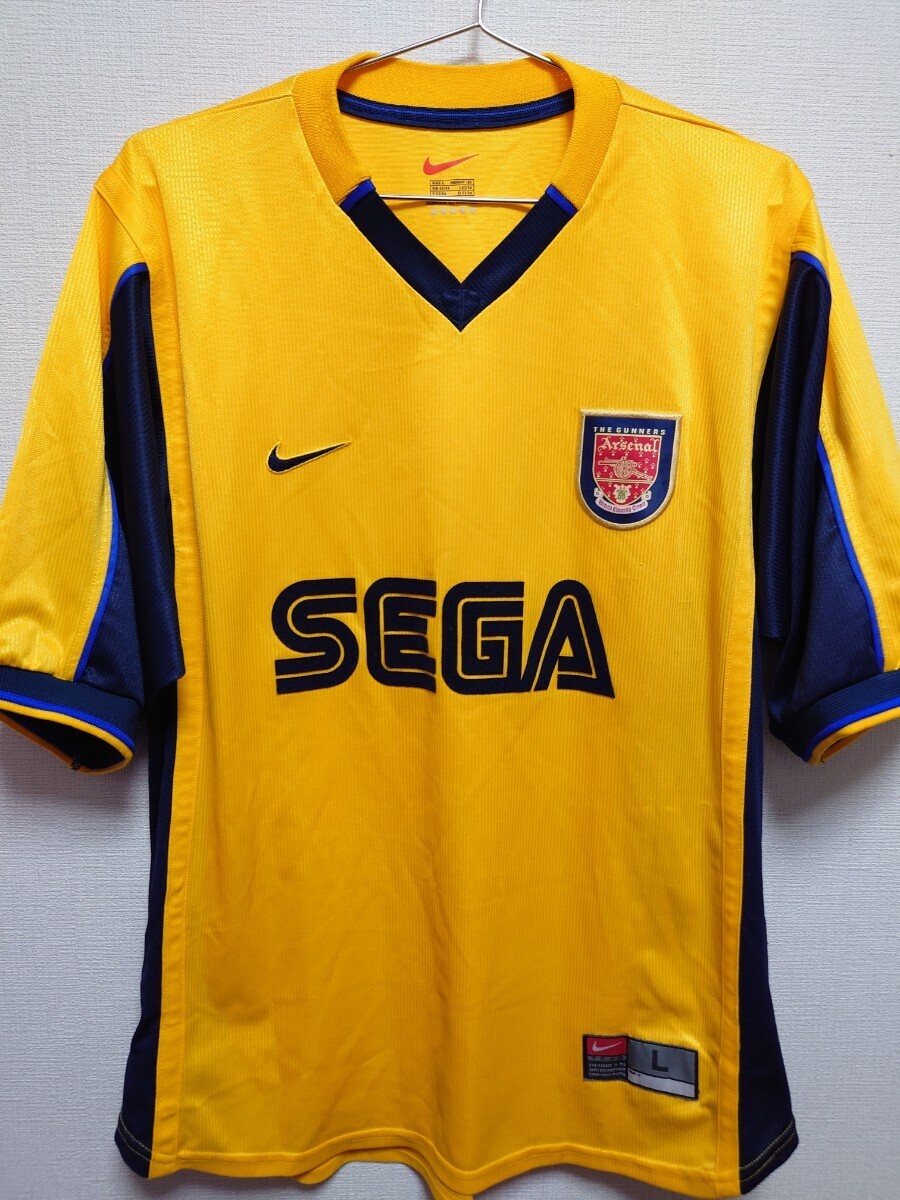 1円スタート　NIKE　1999〜2000 アーセナルFC Arsenal　away　ユニフォーム_画像1