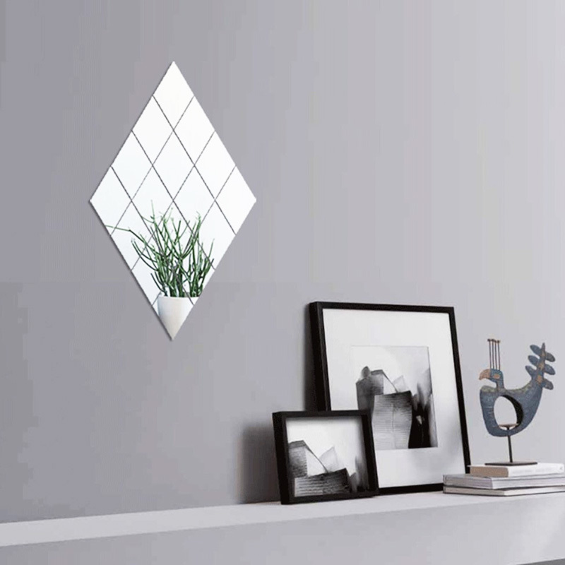 ミラー ウォール ステッカー 16枚セット 正方形 貼る 鏡 割れない 壁紙 シール シート インテリア DIY 装飾 デコレーション 壁貼 壁面 簡単の画像4