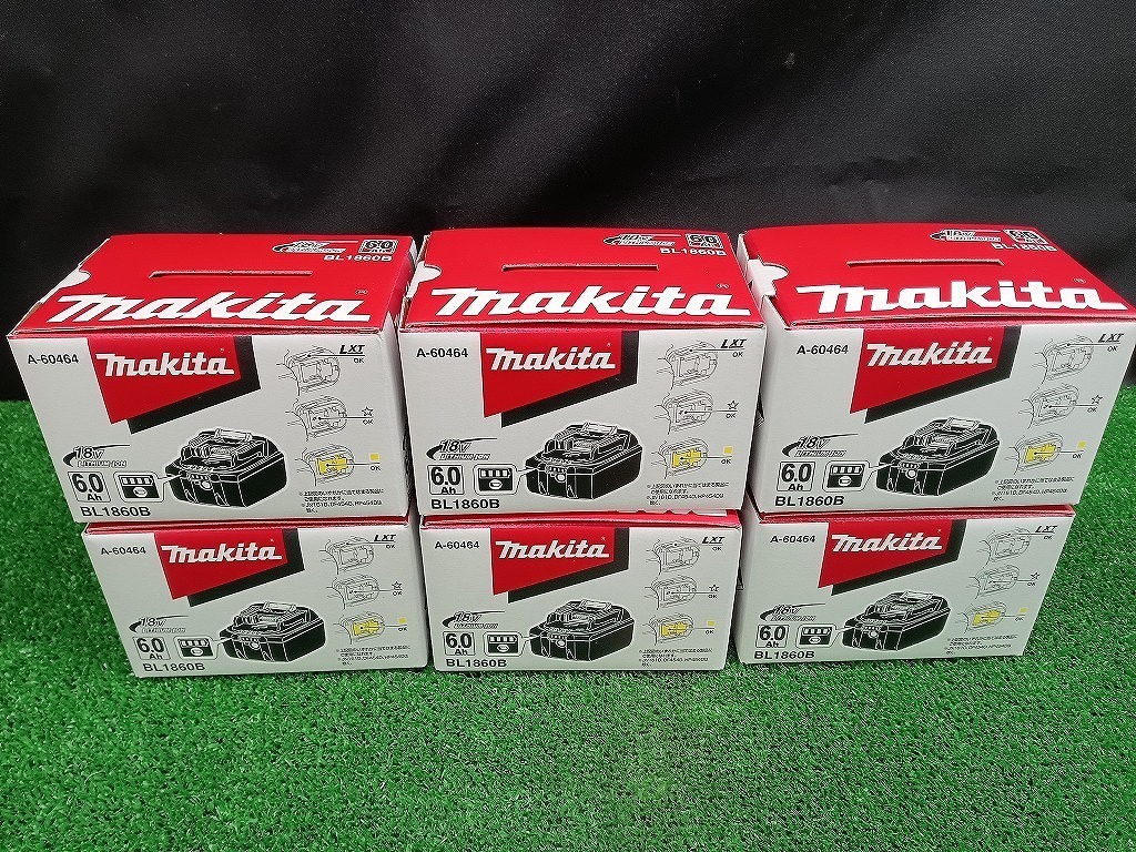 未使用品 マキタ makita 18V 6.0Ah 純正 リチウムイオン バッテリー BL1860B 雪マークあり 6個セット 正規品【1】の画像2