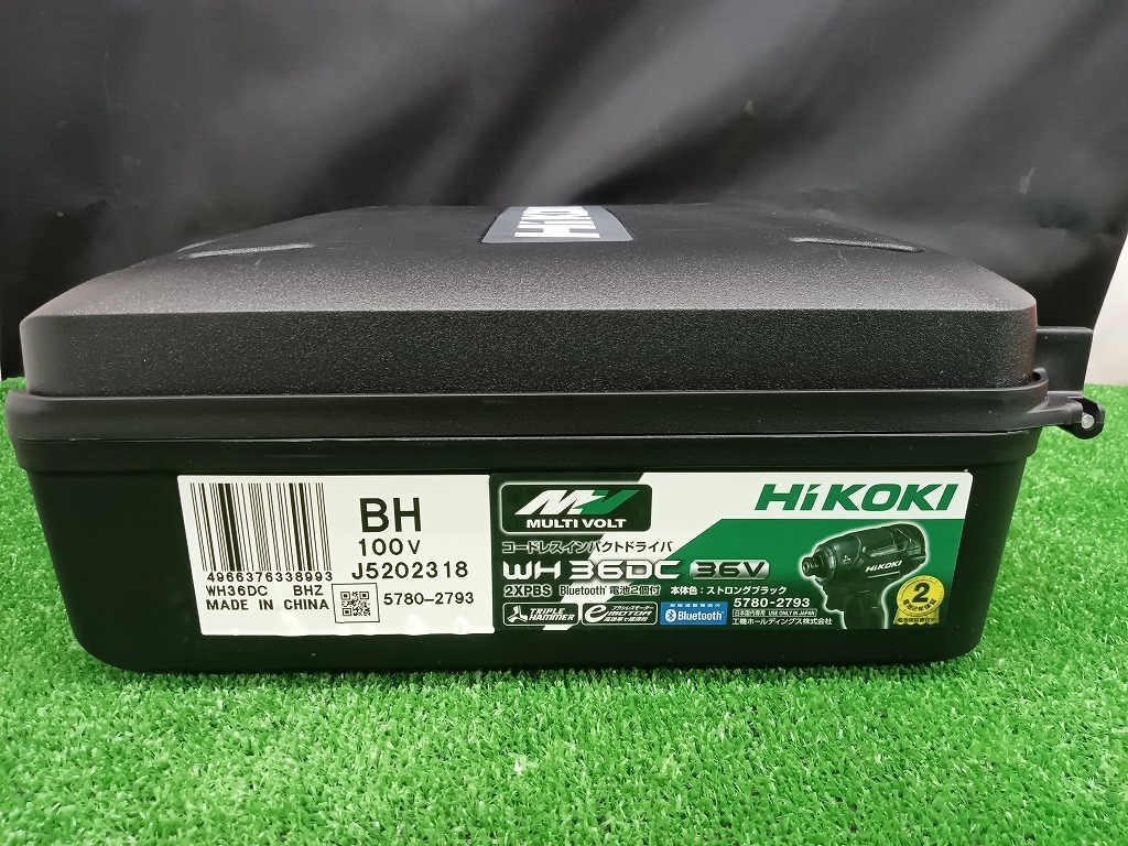 未使用品 ハイコーキ HiKOKI 36V マルチボルト コードレス インパクトドライバ WH36DC 2XPBS ブラック Bluetoothバッテリーの画像6