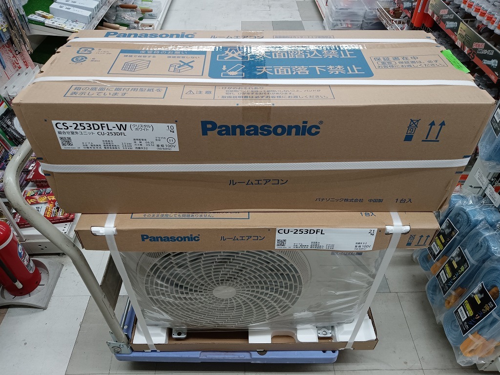 未開封 未使用品 Panasonic パナソニック 8畳用 ルームエアコン Fシリーズ CS-253DFL-W + CU-253DFLの画像2