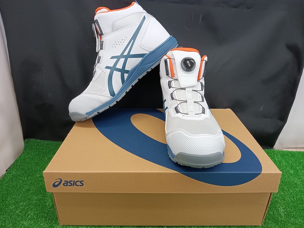 未使用品 asics アシックス ウィンジョブ CP214 TS BOA 安全靴 26.5cm グラシアグレー×グランドシャーク 【2】_画像1