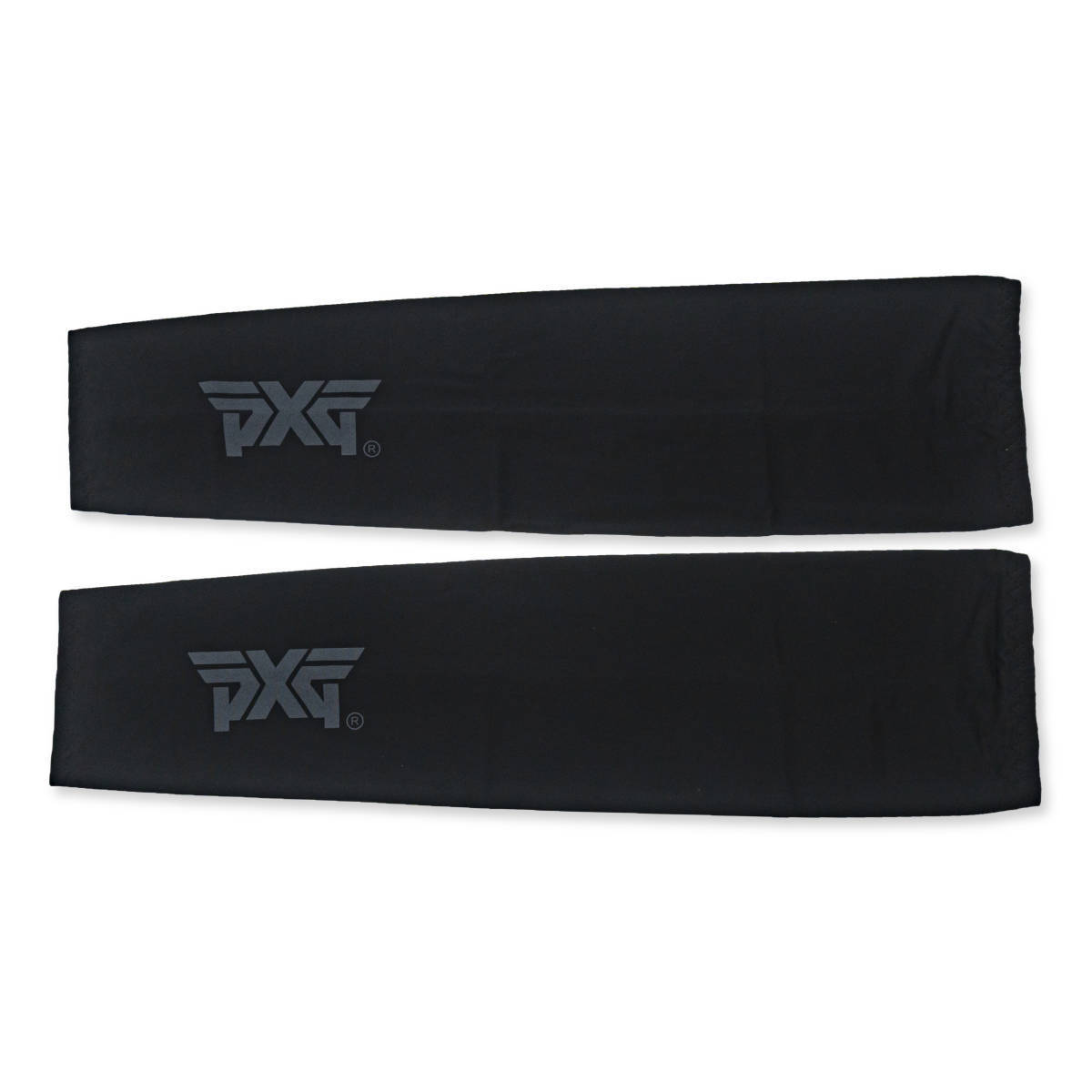 PXG 冷感アームカバー リブ 清涼感 スポーツ用アームスリーブ アイスシルク 吸汗 速乾 紫外線カット フリー黒 2枚組の画像2