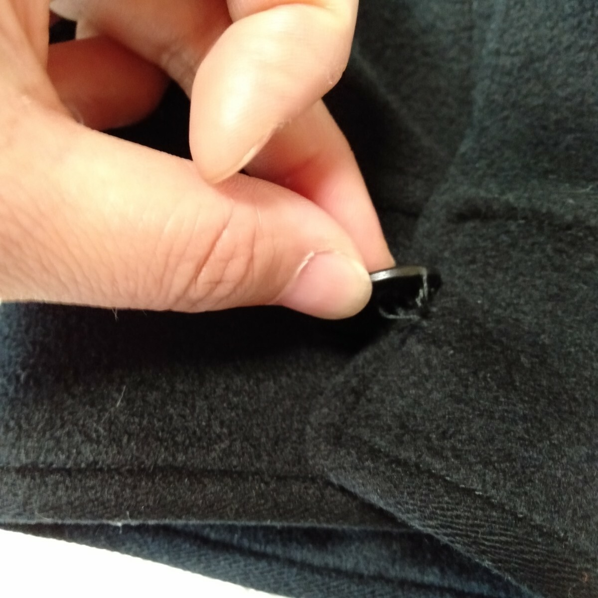 む267 agnes b サイズ0 ウール ジャケット ブラック ジップアップ ブルゾン 右袖ボタン取れてます アニエス・ベー 洋服の画像9