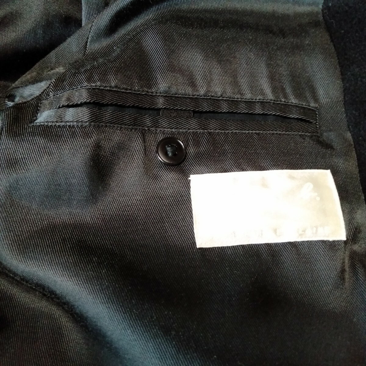 む267 agnes b サイズ0 ウール ジャケット ブラック ジップアップ ブルゾン 右袖ボタン取れてます アニエス・ベー 洋服の画像7
