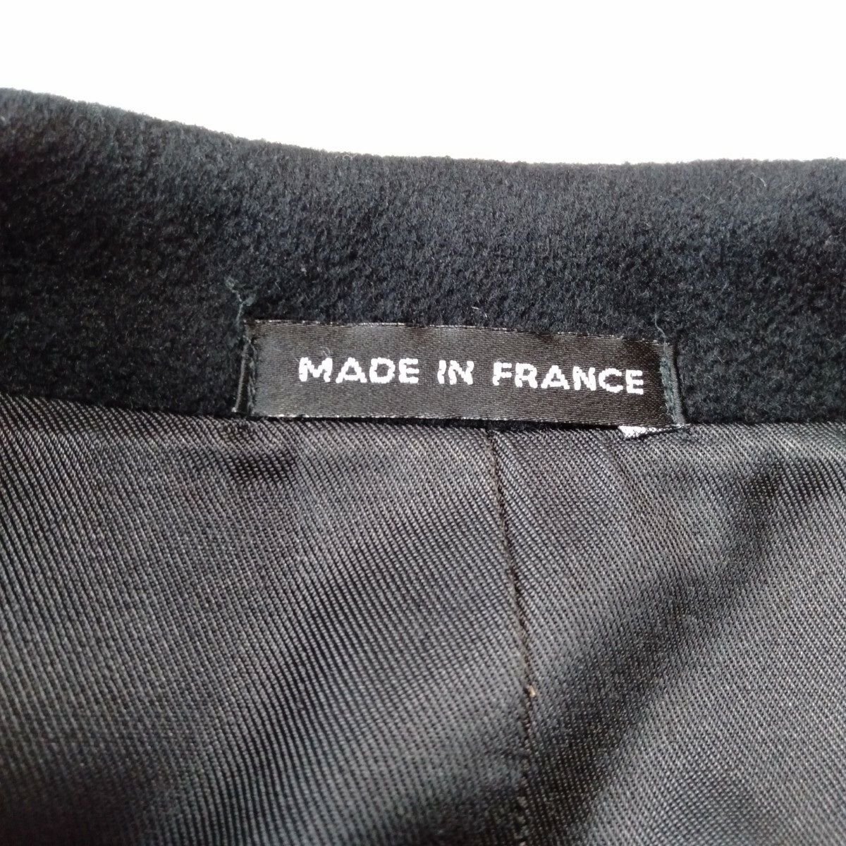 む267 agnes b サイズ0 ウール ジャケット ブラック ジップアップ ブルゾン 右袖ボタン取れてます アニエス・ベー 洋服の画像5
