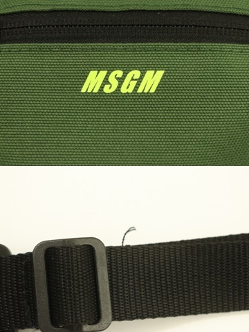 【中古】 MSGM メンズショルダーバッグ - ミニショルダーバッグ MSGM - 緑 グリーン 黄 イエロー ロゴ_画像5