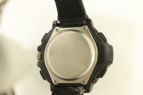 【中古】 CASIO メンズ腕時計 - PRO TREK PRT-70 CASIO - 黒 ブラック 迷彩 カモフラージュ ベルト非純正の画像3