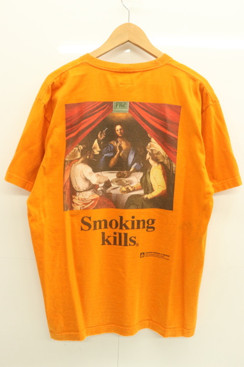 【中古】 FR2 メンズTシャツ L smoking kills Tシャツ FR2 L オレンジ 橙 プリント_画像2