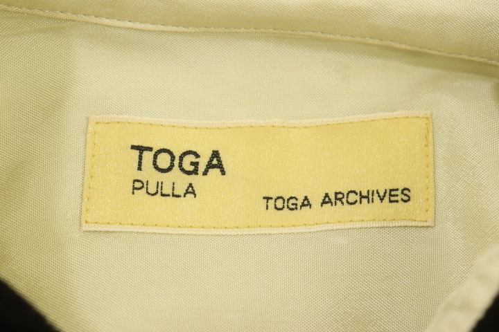 【中古】 TOGA PULLA レディース長袖シャツ 1 レーヨン切替シャツ TOGA PULLA 1 黒 ブラック 茶 ブラウン ベージュ 肌色_画像3