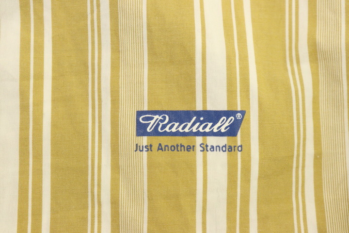 【中古】 RADIALL メンズ長袖シャツ L ストライプボタンダウンシャツ RADIALL L 白 ホワイト 黄 イエロー ストライプ_画像4