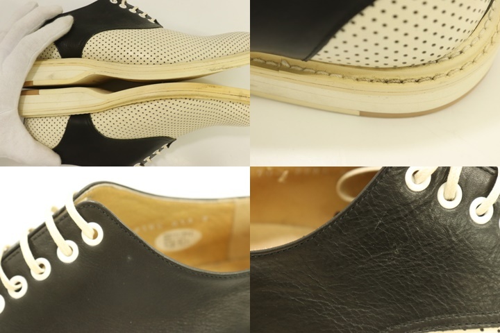 [ used ] DRY BONES men's leather shoes 8 punching saddle shoes DRY BONES 8 black black white white plain 