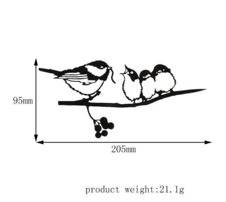 ガーデニング 小鳥の親子 アイアンプレート 雑貨 ガーデンオブジェ シマエナガ風の画像5
