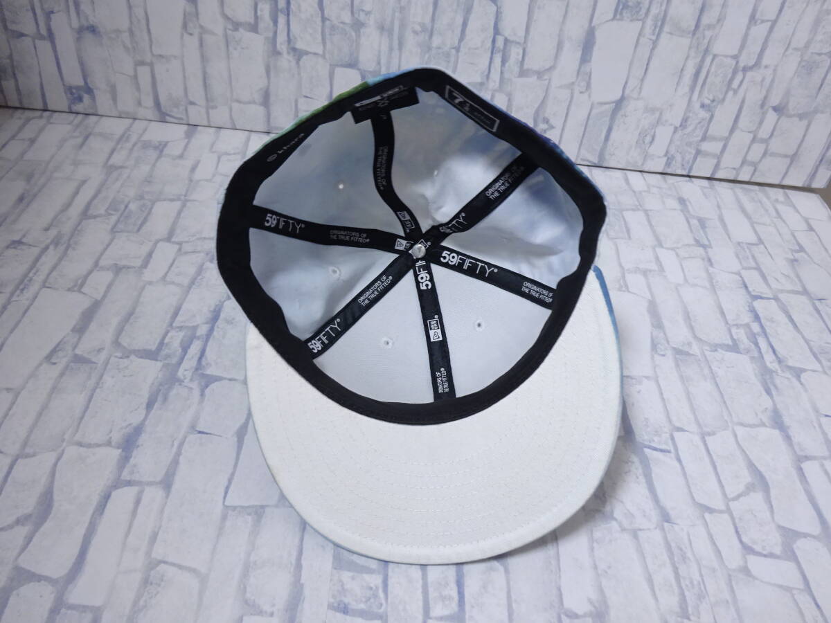 EVANGELION x NEW ERA 59FIFTY ベースボールキャップ 水色 白 57.7cm 7 1/4 エヴァンゲリオン ニューエラ_画像7