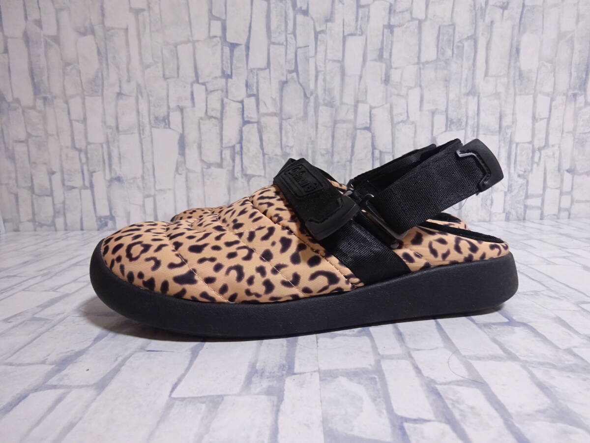 Coleman туфли без застежки сандалии Leopard рисунок леопардовая расцветка бежевый чёрный женский 24cm US7 Coleman уличный 