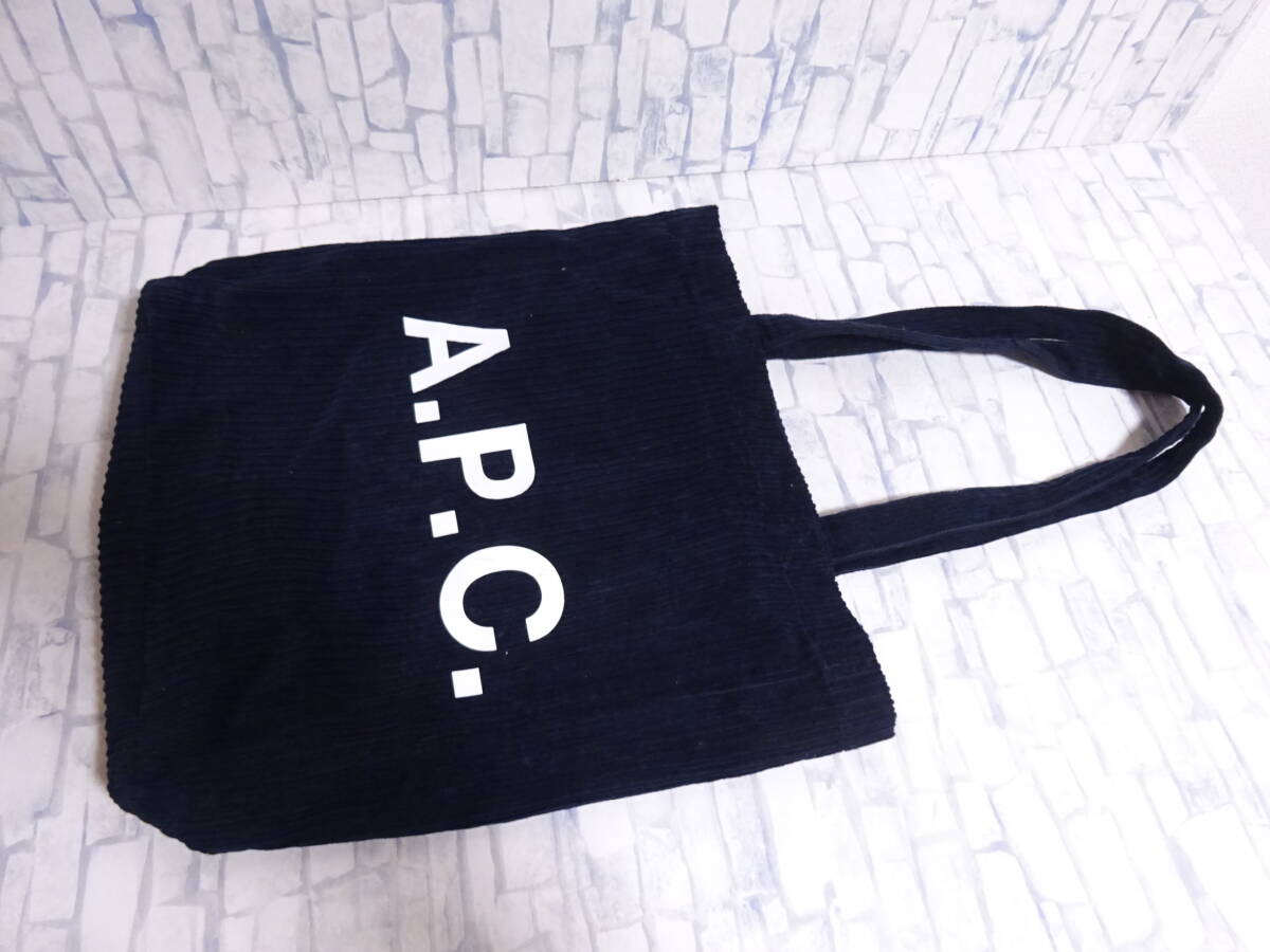 A.P.C. トートバッグ コーデュロイ ダークネイビー 紺 アーペーセー APCの画像3