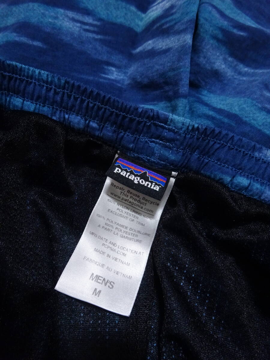 patagonia Baggies Shorts 5インチ ハーフパンツ ナイロン カモフラージュ 迷彩柄 ターコイズ 紺 白 メンズ M パタゴニア バギーズショーツ_画像4