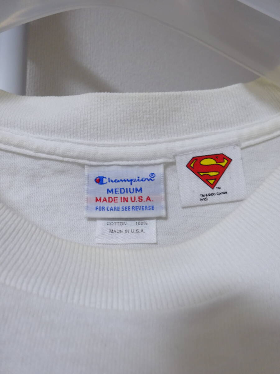 SUPERMAN x Champion 半袖Tシャツ DC ホワイト 白 メンズ M スーパーマン チャンピオン_画像4