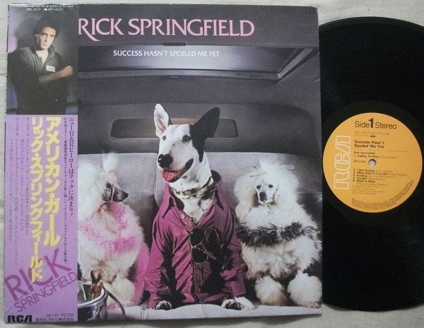 LP リック・スプリングフィールド アメリカン・ガール Rick Springfield Success Hasn't Spoiled Me Yet 帯にシワ_画像1