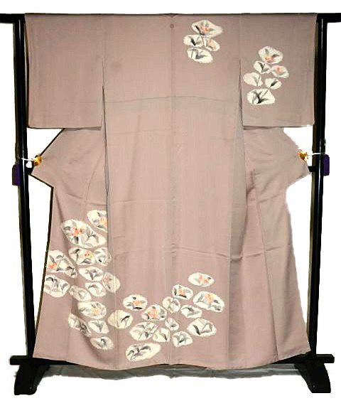 【最高級】美品 シシュウ 草花分 1つ紋 品のある訪問着 身丈160ｃｍ 裄丈62.5ｃｍ T3288_画像1