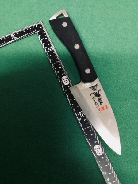 フィッシングナイフ 一筆字 昇龍 出刃小型片刃包丁 革シース付き フィッシング キャンプ アウトドア レジャー ナイフ 包丁 一点の画像4