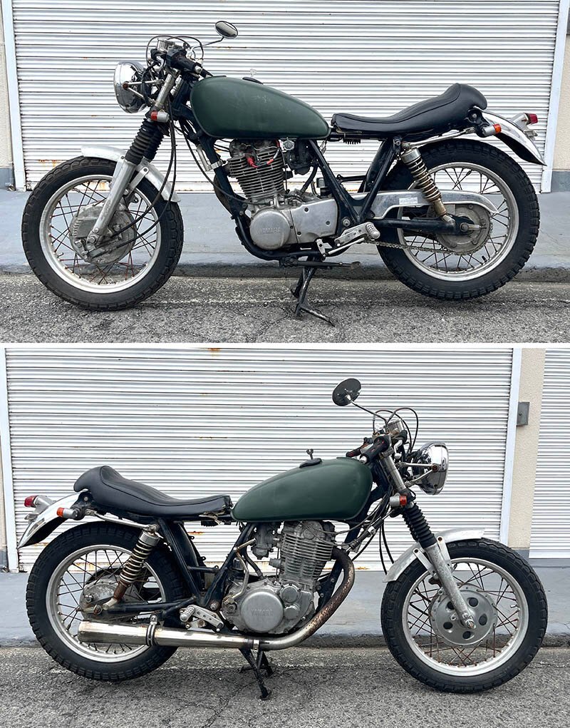 SR400 1JR 不明社外 アルミフロントショートフェンダー f38-08s10【ジャンク】_解体前の画像です