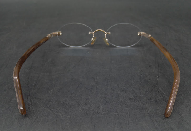 ▽ 【232】クロムハーツ メガネ THREE BOB WGP / CHROME HEARTS アイウェア Eyewear 眼鏡 オーバル フレーム フチ無しの画像2