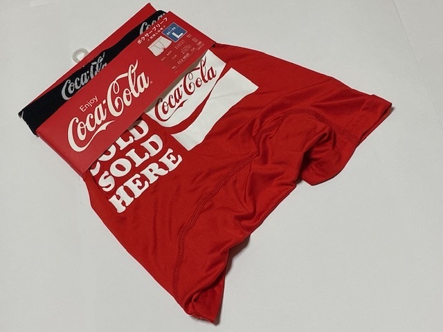 福助 Coca-Cola コカ・コーラ ボクサーブリーフ Lサイズ 84-94㎝ レッド 展示未使用品の画像1