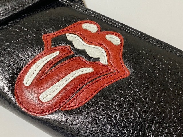 Rolling Stones 【 ローリングストーンズ 】 デザイン 長財布 ブラック 赤ロゴ ウォレットチェーン付 未使用展示品 の画像2